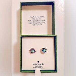 Kate Spade Green Cubic Zirconia Earrings. Brand New in Box
